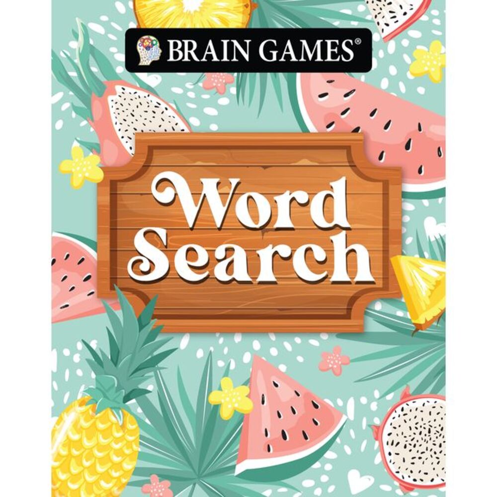 Brain Games - Take-Along - Word Search Summer-Themed Fruit Design Portable Puzzl
